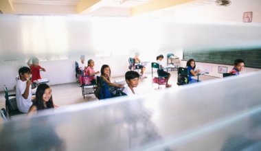 Students learning together in a classroom