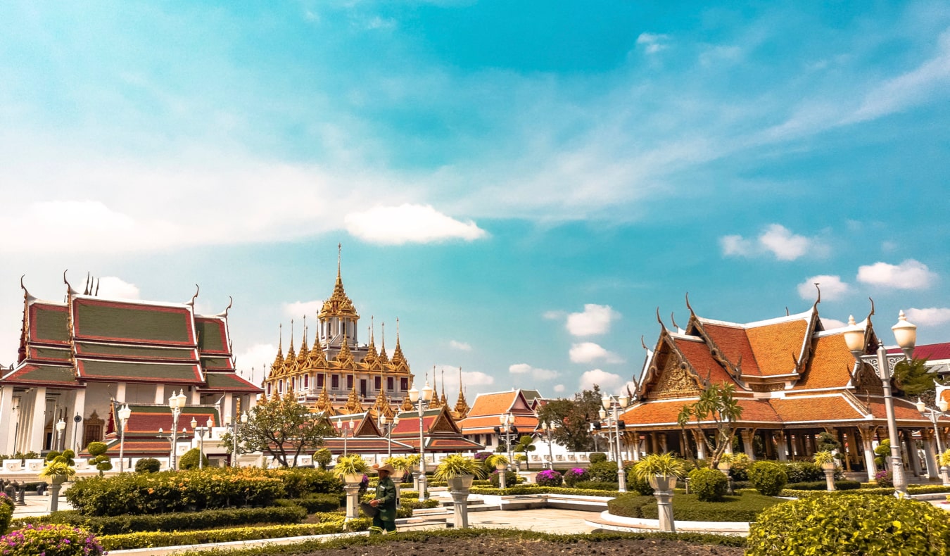 One of the many beautiful temples in Bangkok, Thailand