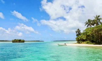 A beautiful white-sand beach in the Caribbean