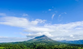 A volcano in Costa Rica on a clear day