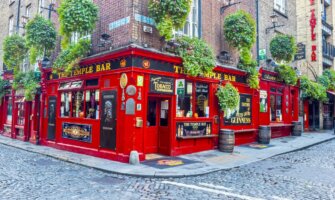 The iconic Temple Bar in downtown Dublin, Ireland