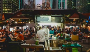 A food hawker in ASia serving delicious local food