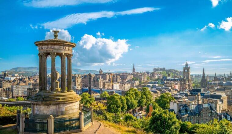 The stunning view over the Old Town of Edinburgh, Scotland