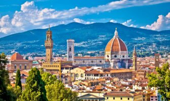 The view overlooking Florence, Italy on a bright and sunny day