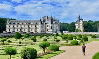 Nomadic Matt in France walking near a castle in the Loire Valley