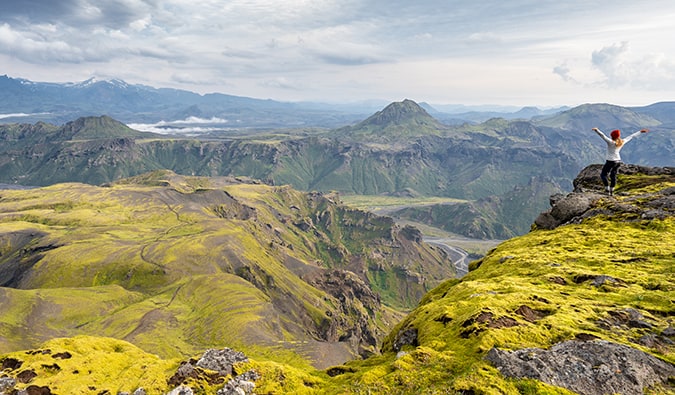 Kristin Addis hiking in Iceland