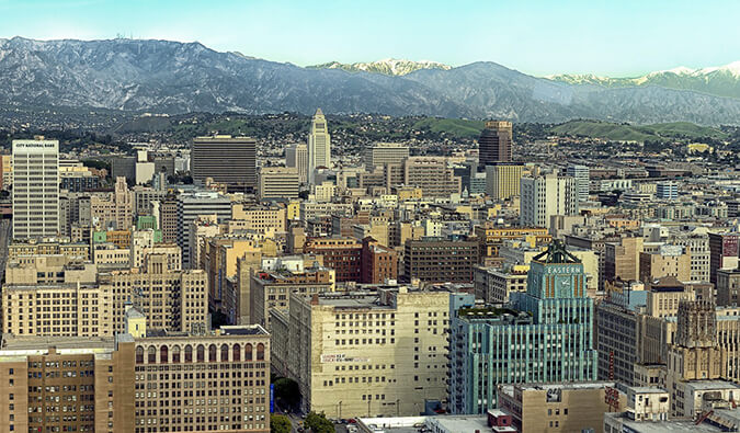 image of Los Angeles in the USA taken from a high vantage point