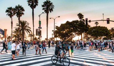 LA in the US at sunset