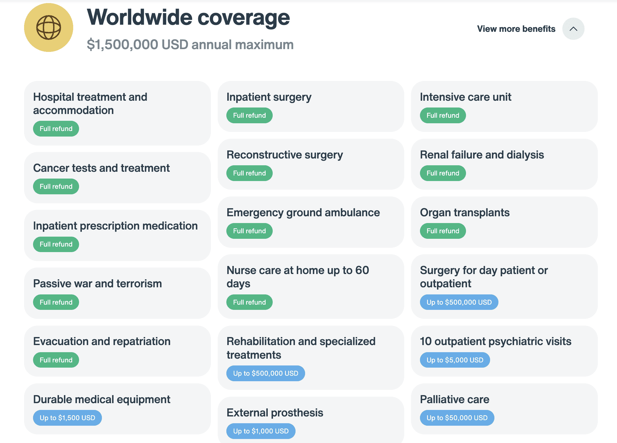 A screenshot from Nomad Health by SafetyWing insurance