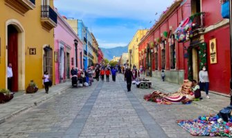 The narrow, colorful streets of Oaxaca, Mexico