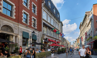 The charming streets of old Montreal, Canada in summer