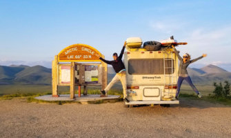 Mike and Anne from HoneyTrek with their RV