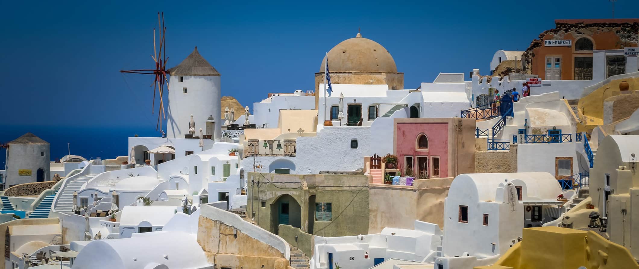 adobe buildings in Oia, Santorini