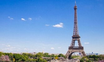 The Eiffel Tower in Paris, France in the summer