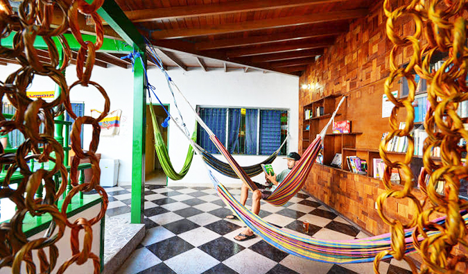 Hammocks on outdoor terrace at The Wandering Paisa, Medellin